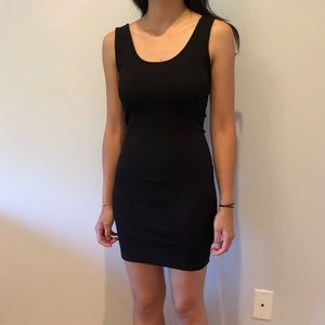 Black textured bodycon dress
